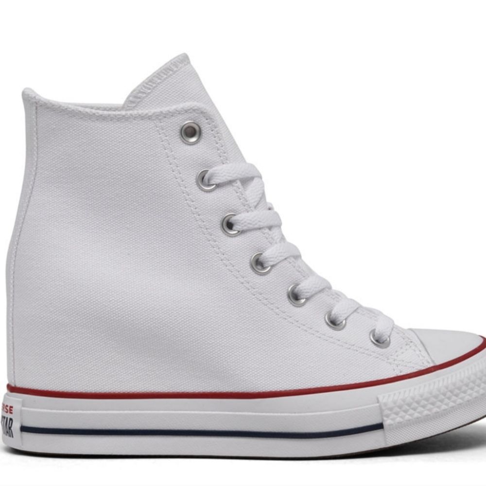 Converse‎ Chuck Taylor All Star Wedge Platform Sneakers- White - Picture 2 of 12